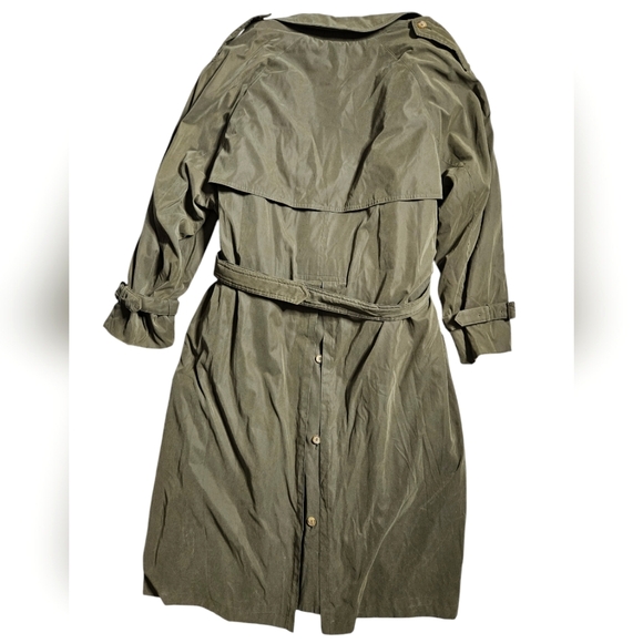 Vtg Burberry | Nova Check Olive Green Trench Coat | With liner | Brass buckles - Picture 4 of 16